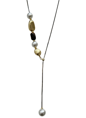 可抽拉高级感珍珠项链毛衣链女