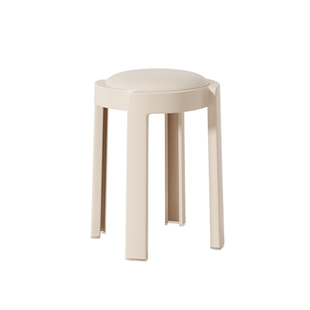 顺丰塑料凳子家用可叠放软包圆凳加厚结实耐用高级餐桌备用高板凳