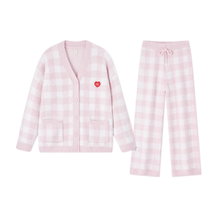 半边绒睡衣女款冬季珊瑚绒漂亮出门可外穿家居服秋冬款加绒冬天厚