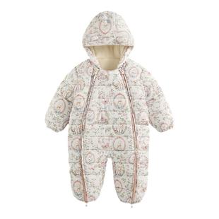 欧孕宝宝棉服外出服男女冬季夹棉加厚保暖棉袄婴儿连体衣哈衣爬服