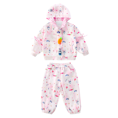 女童2026新款春秋季韩版兔子警官时尚宽松休闲日常穿搭拉条套装潮