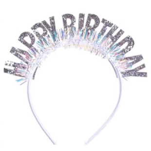 赵露思同款生日快乐发箍happybirthday彩色闪亮头箍派对拍照道具