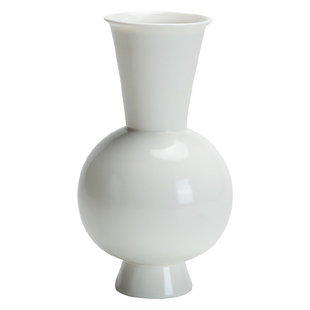 中式陶瓷花器草木灰花瓶仿宋式茶室摆件花插书房客厅摆件插花装饰