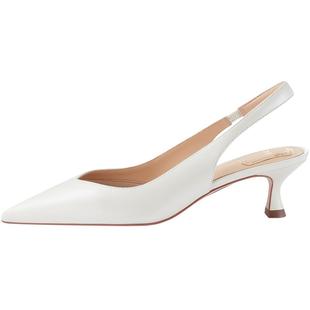 7or9凉鞋夏白色高跟鞋女鞋裸色羊皮法式包头尖头通勤单鞋马斯卡彭