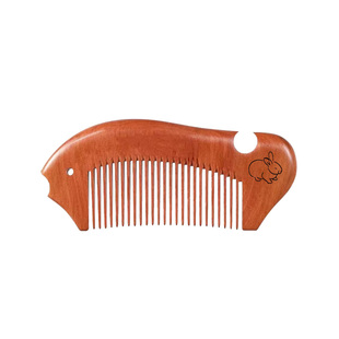 桃木梳子女加厚直长发蜜齿月梳宝宝儿童款小号檀木梳头梳理发梳子