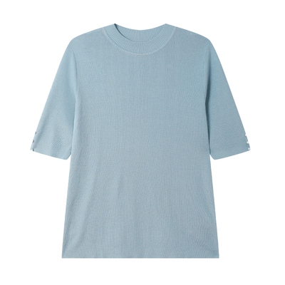 白鹿语套头圆领钉珠针织衫