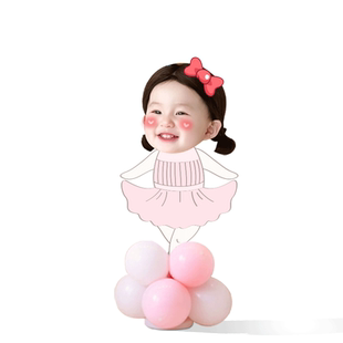 生日装饰场景布置宝宝女周岁百天满月人形立牌定制kt板头像迎宾牌