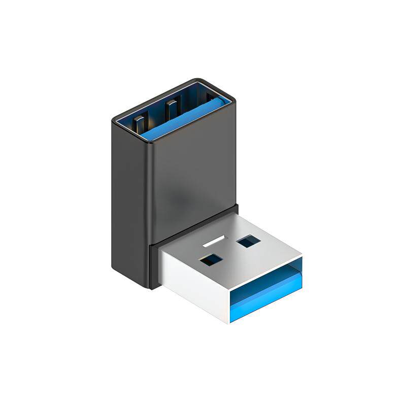 USB3.0公对母转接头直角L形立式高速90度弯头usb加长延长线笔记本电脑车载手机平板U盘鼠标键盘OTG转换器