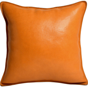 牧石手工定制真皮抱枕腰枕高端沙发靠垫日式轻奢抱枕客厅沙发靠枕