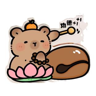 卡皮巴拉敲木鱼情绪稳定客厅办公桌面发疯摆件高级氛围感小众装饰