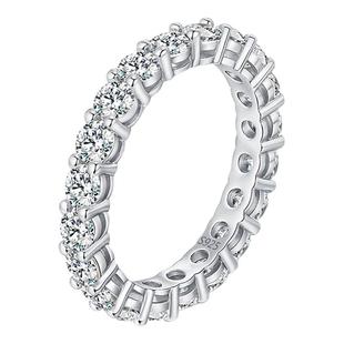 MODIAN摩典VVS1净度莫桑钻S925纯银轻奢满钻戒指女ins风排钻指环