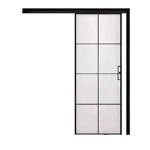 定制厨房隔断单扇吊轨推拉门超白长虹卫生间门钛美合金单轨移门