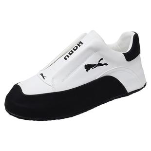 真皮软底防滑防臭2023春季新款透气跑步休闲百搭皮蓬包底运动男鞋