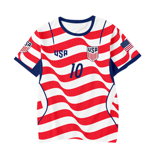 2026世界杯美国队服USA足球衣服冰丝速干短袖T恤衫男女球迷服半袖