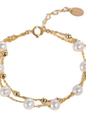 小立交5.5-6mm淡水珍珠手链手饰