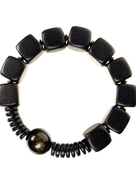设计师原创手工黑檀木混搭手串