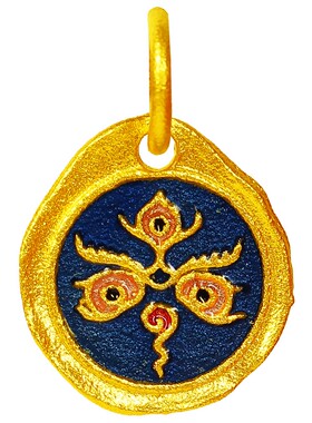 红蓝白黄六字真言手串编绳隔珠