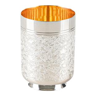 清酒杯进口银川堂手工纯银镀金酒具高端烈酒杯子轻奢白酒杯银酒杯