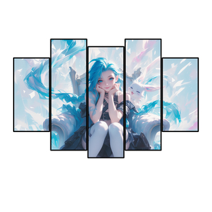 光武力·英雄联盟电竞发光板暴走萝莉金克斯挂画客厅床头装饰壁灯