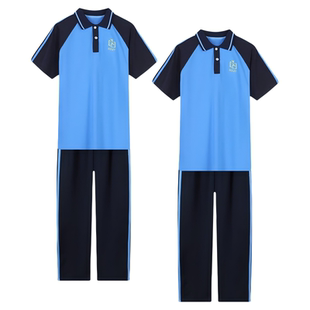 惠州市惠东县中小学生统一校服男女夏季索罗娜中学生短袖长裤套装