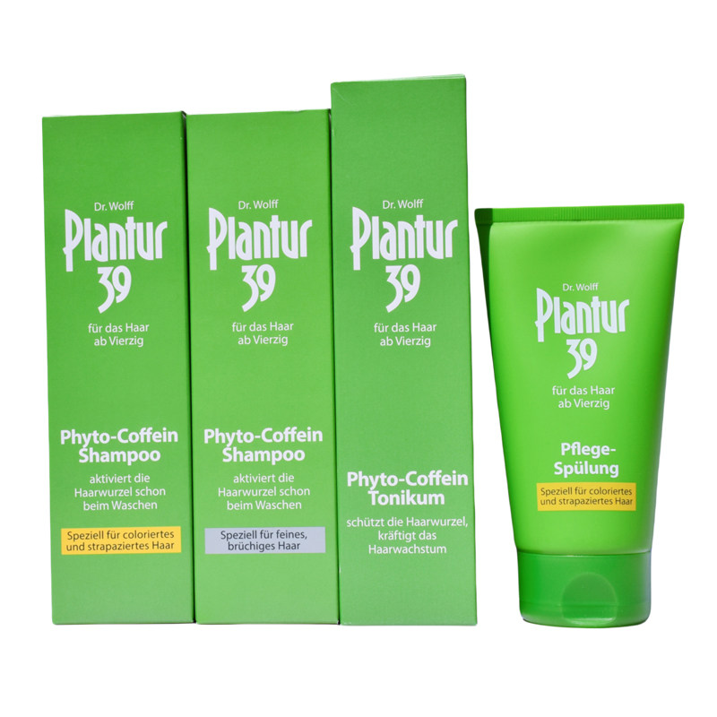 现货 德国Dr. Wolff Plantur 39咖啡因烫染受损防掉发洗发水250Ml
