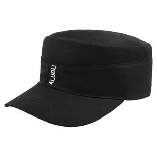 不可调节后封口全封闭男帽子春秋季韩版平顶帽秋冬中年纯棉鸭舌帽