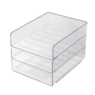 透明文件收纳架可叠加桌面置物架