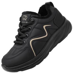 强人3515女鞋冬季棉鞋加绒加厚面包鞋高帮棉鞋平底舒适休闲布鞋女