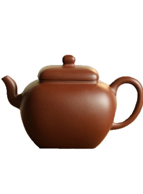 方器原矿紫砂茶壶红皮龙混方方圆