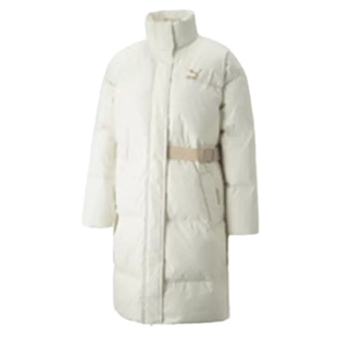 Puma彪马羽绒服女中长款2025冬季白色立领宽松大码运动外套537602