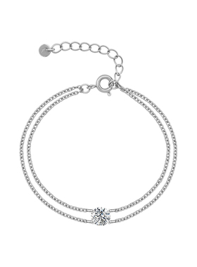 LAZY CIRCLES印记闪钻手链女精致细巧双层日常百搭配饰