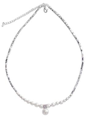 高级感碎银子人造珍珠气质项链女