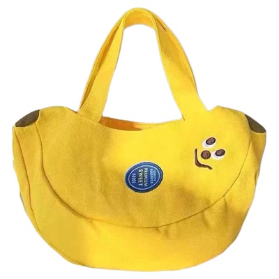可爱新颖香蕉包卡通刺绣帆布包