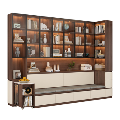 轻奢整墙书柜客厅置物书架