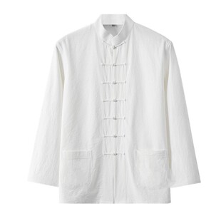 祥瑞唐中国风中式立领棉麻唐装上衣男士中年亚麻长袖复古汉居士服