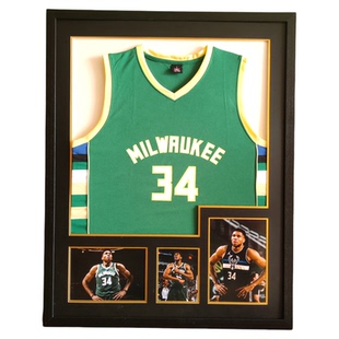 球衣展示装裱实木相框C罗梅西签名NBA CBA足球篮球衣服收藏挂墙框