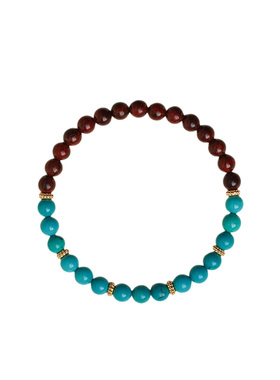 收藏级高瓷绿松紫檀安神手串