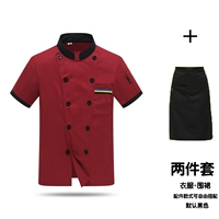 Красная футболка, фартук, короткий рукав