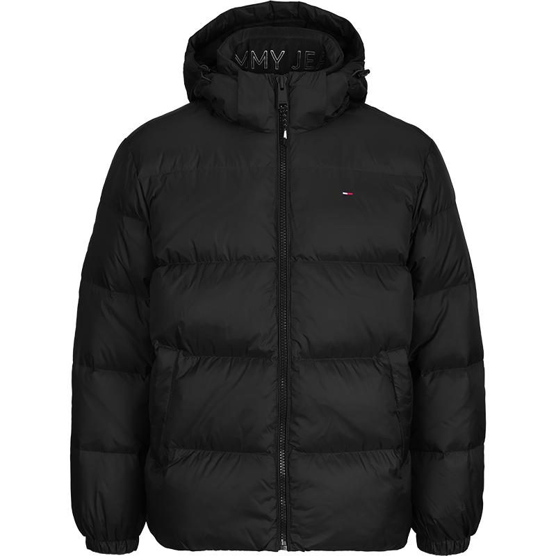 Tommy纯色连帽拉链保暖羽绒服