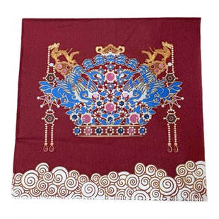 彩色印花餐巾纸红色高端2层婚礼花纸婚庆派对酒店一次性餐垫20张