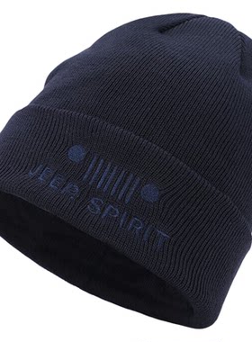 JEEP SPIRIT吉普帽子毛线帽防风护耳保暖棉帽秋冬针织帽闲防寒帽