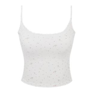 Mess Studio春秋小众甜美碎花吊带背心长袖开衫T恤长短半裙女套装