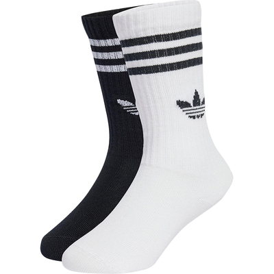 Adidas/阿迪达斯正品三叶草儿童针织透气中筒袜两双装JZ7496