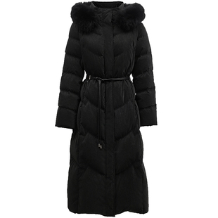 Vero Moda羽绒服2026春季新款90白鹅绒狐狸毛领长款抽绳325412008