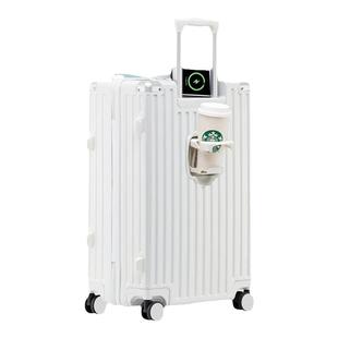 花花公子行李箱多功能充电拉杆箱女超轻旅行箱子男20寸密码登机箱