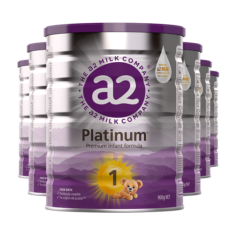 a2奶粉1段紫白金婴儿配方奶粉1段900g*6罐 进口原箱0-6个月婴幼儿