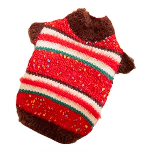 宠物小猫彩色条纹毛衣布偶美短秋冬季成幼猫两脚保暖猫咪衣服用品