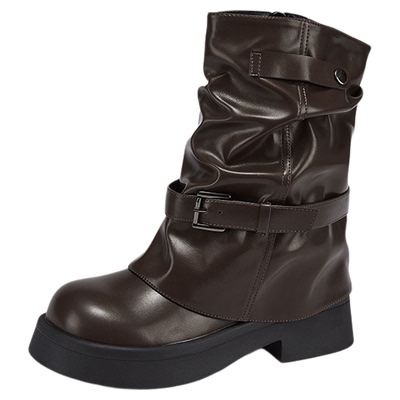 达芙妮厚底短靴女两穿裤管靴子女