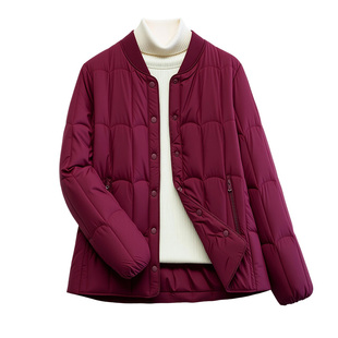 雅鹿官方新款圆领女装轻薄内胆外套短款鸭绒羽绒服女款冬装防寒服