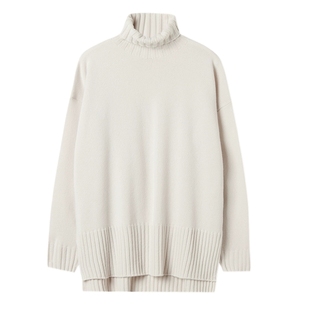 【季末折扣】FALCONERI女士宽松罗纹高领山羊绒毛衣针织衫DML428E